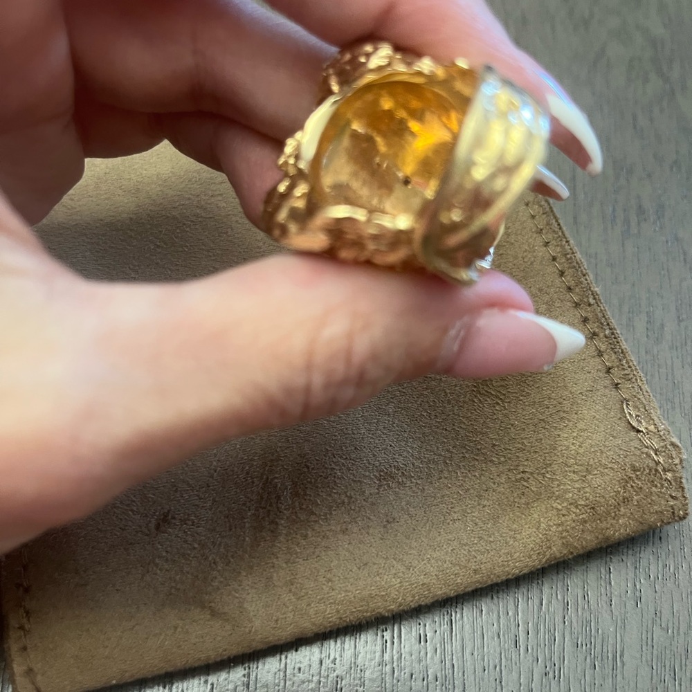 Gold Medusa Statement Ring - Picture 5 of 6